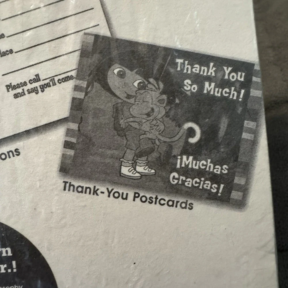 Vintage Nick jr Dora the Explorer Fiesta Birthday‎ Invitations & Thank You Cards